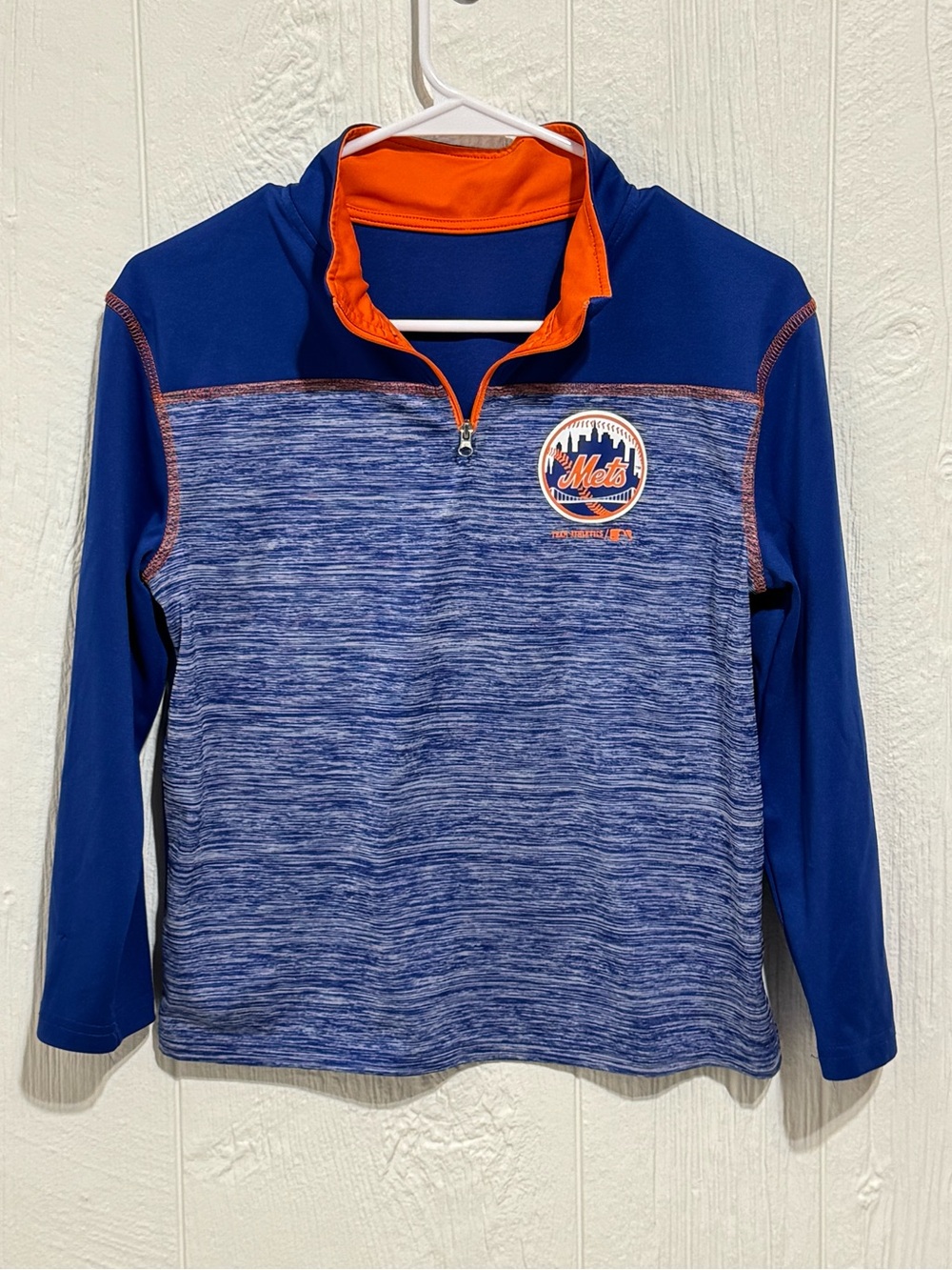 Team Athletics New York Mets Youth Blue Performance Quarter-Zip Pullover M(8/10)